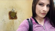 Busty brunette sucking